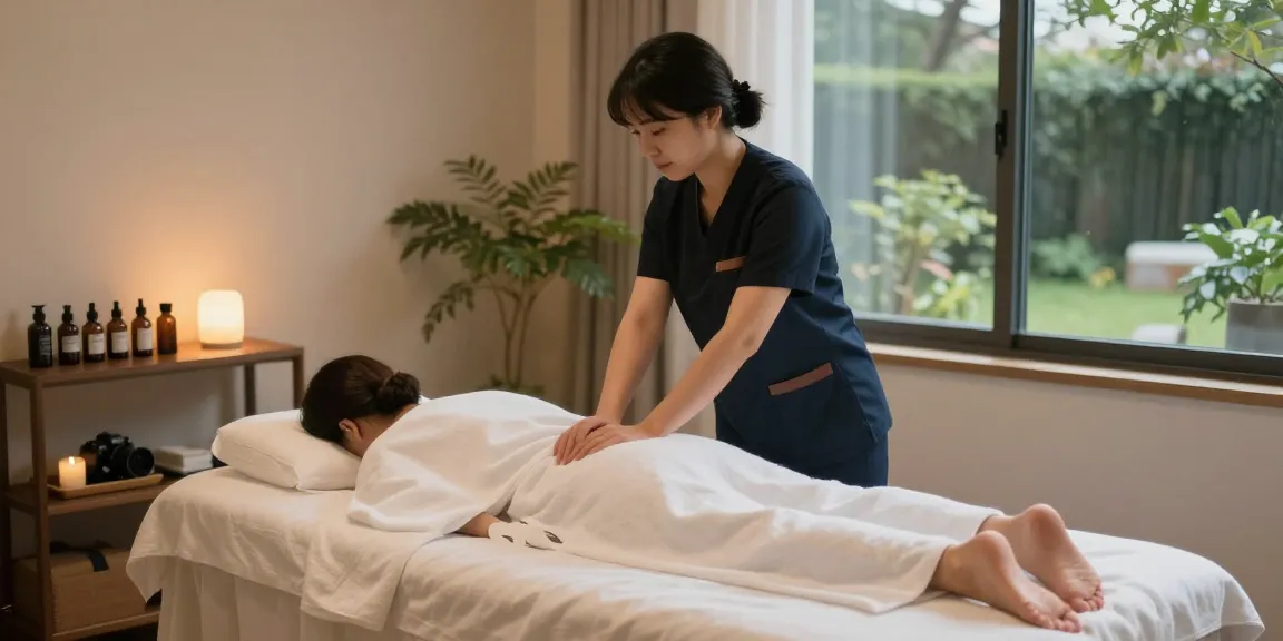 인천출장안마 전문 마사지사 준비 중인 아늑한 치료실 모습