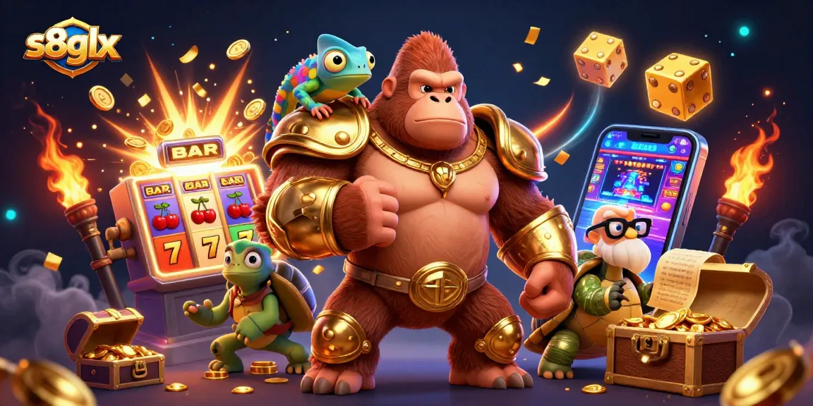 Join the thrilling action of s8glx as the gorilla king and companions celebrate a massive slot jackpot!