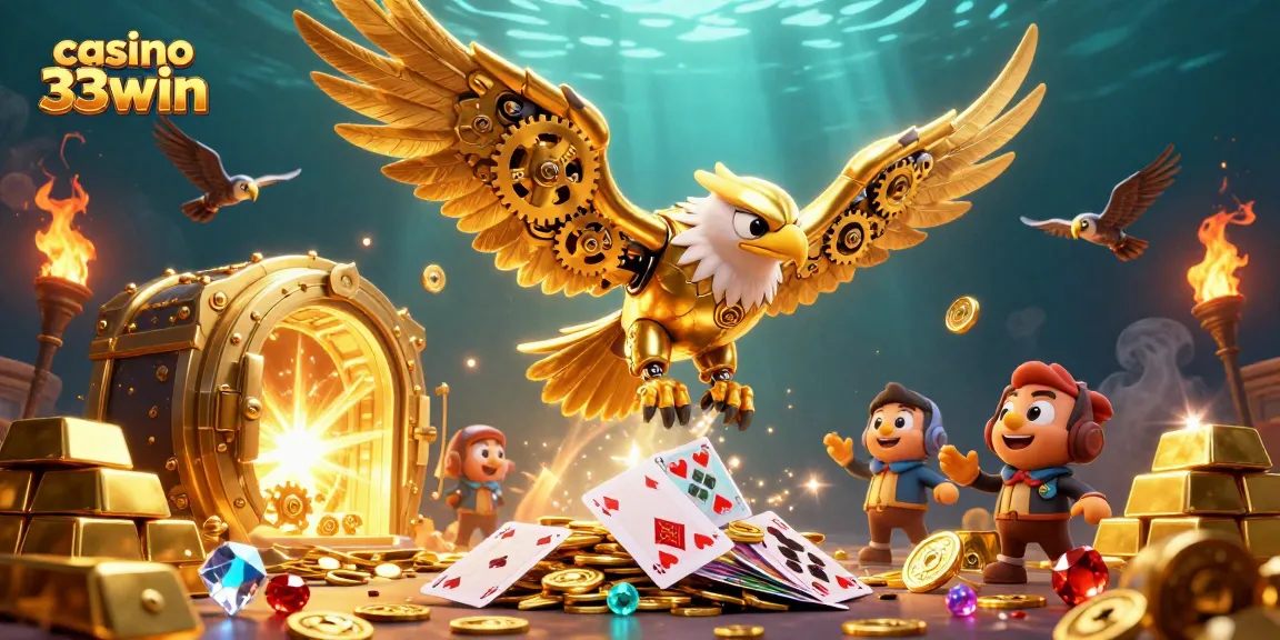 Win big at casino 33win with thrilling holographic gameplay and rich treasures in a dynamic 3D scene.