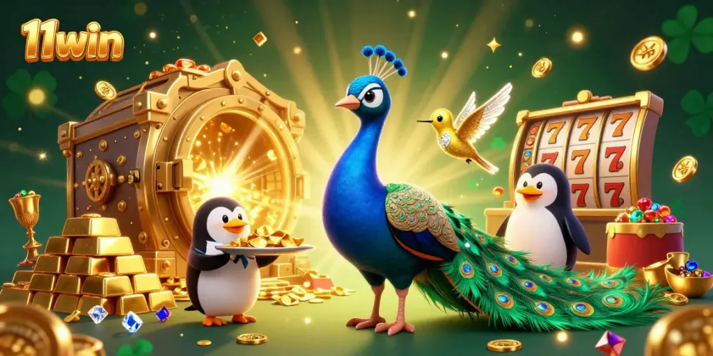 Experience thrilling jackpot action with the elegant 11win casino, vibrant peacock and gem-encrusted elements.