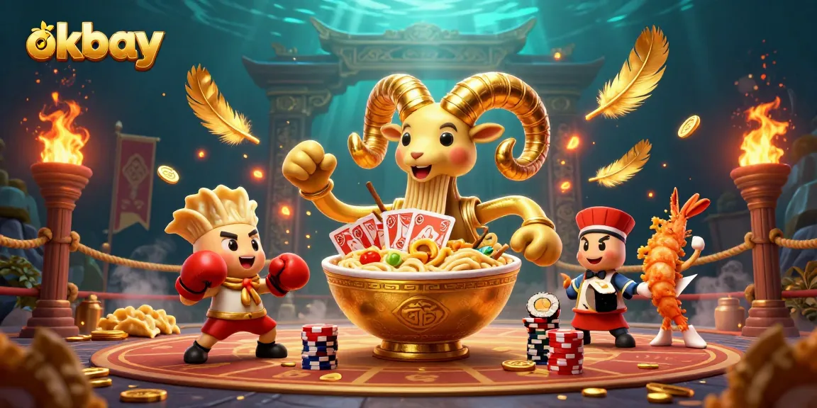 Engage in thrilling gaming action at okbay with vibrant casino characters and dynamic elements.