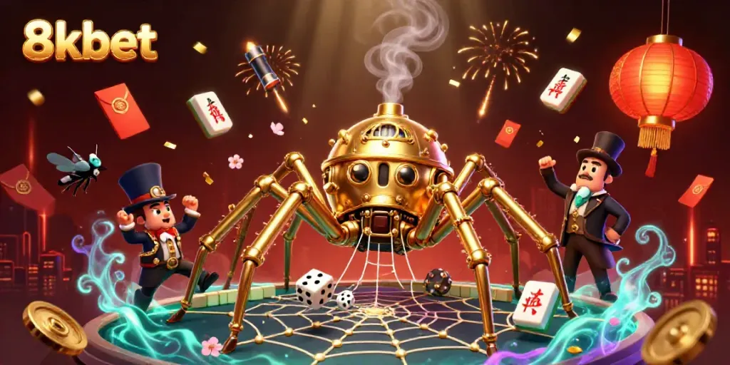 Catch dice in the web of a golden spider and fly gentleman at 8kbet.