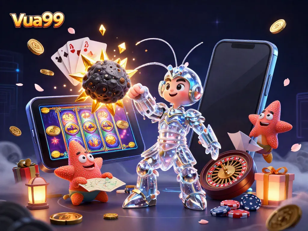 Experience exhilarating gameplay with vua99, featuring vibrant slots and dynamic characters in a lively casino setting.
