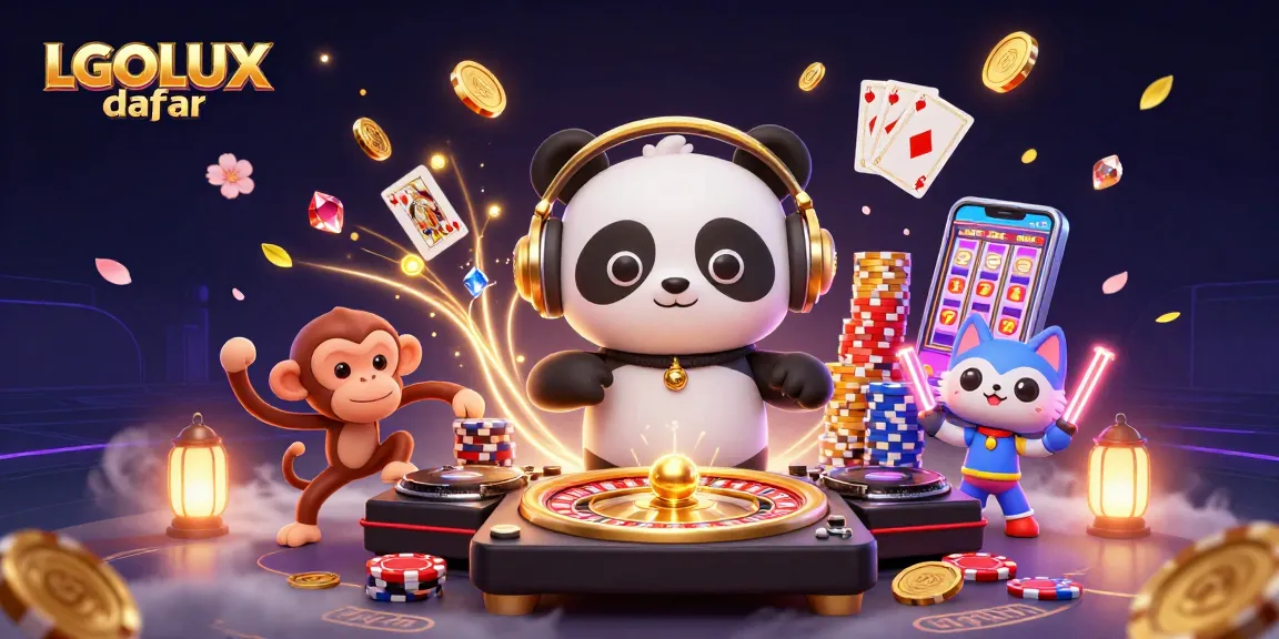 Experience the thrill of LGOLUX daftar with exciting gaming elements and vibrant illustrations.
