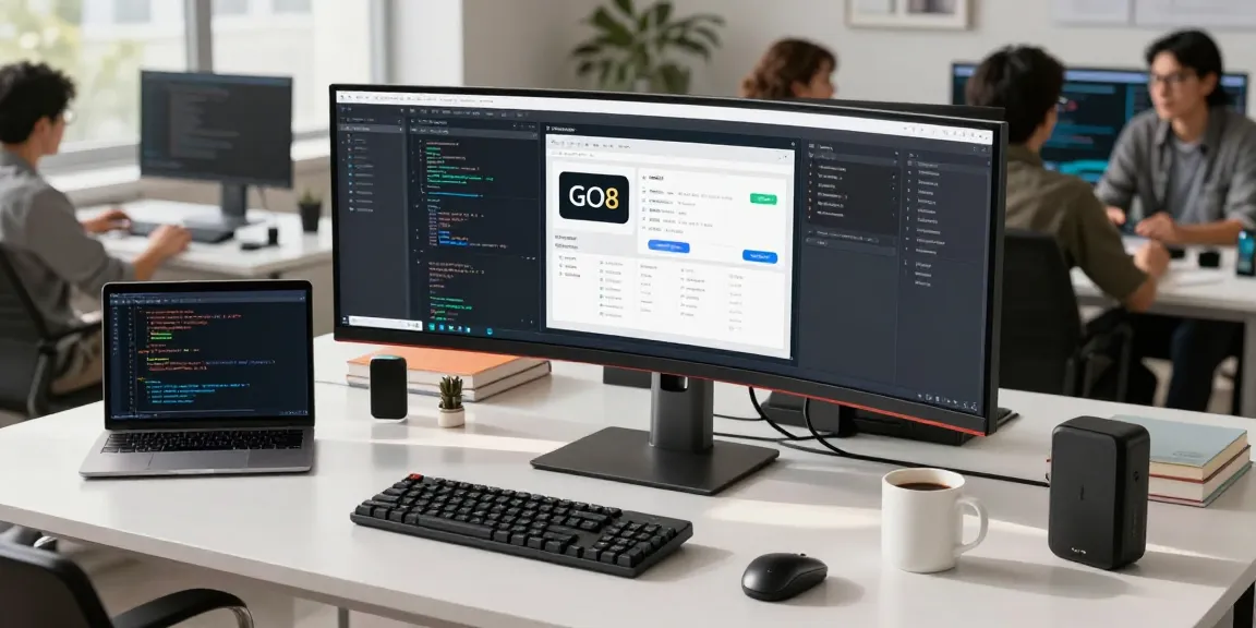 GO8 software development workspace with cutting-edge technology and innovative tools for efficient project management.
