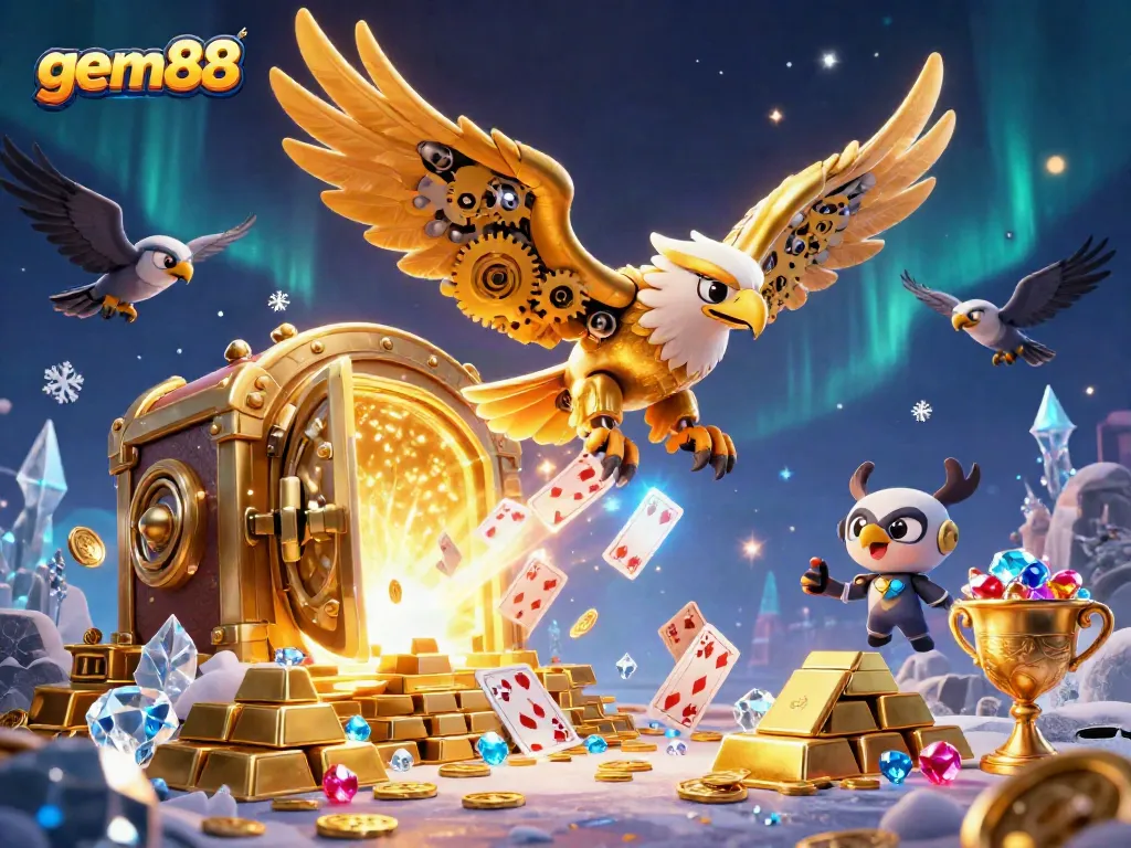 Experience the thrilling world of gem88 with vibrant 3D elements in a captivating casino scene.