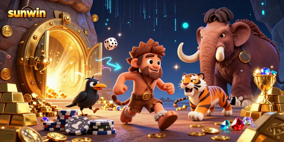 Experience the thrill of sunwin with this exciting 3D casino illustration packed with action.