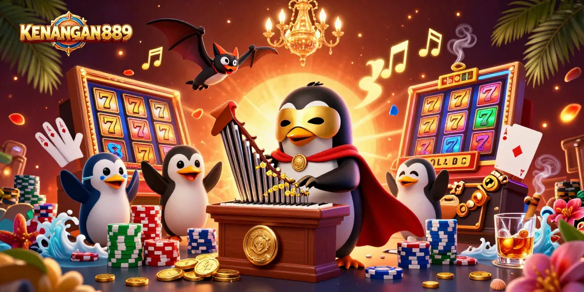 Experience KENANGAN889 with a thrilling online slots scene featuring vibrant elements and characters.