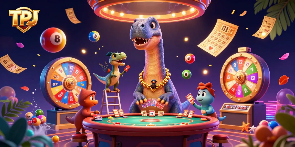Experience TPJ's lively casino atmosphere with vibrant characters and dynamic gaming elements.