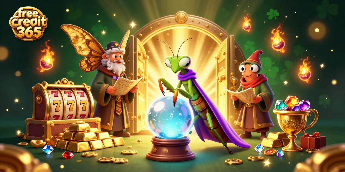 Engage with free credit 365 and explore dynamic slot games in a vibrant, enchanting 3D scene.