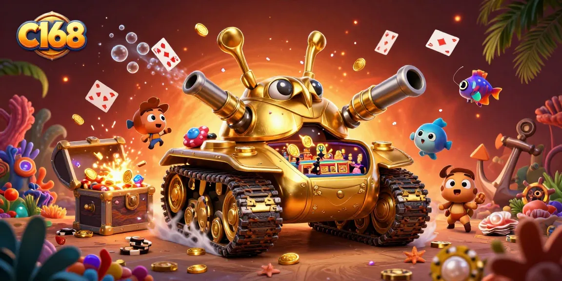 Experience the vibrant world of c168 with a unique casino adventure in a golden beetle tank.