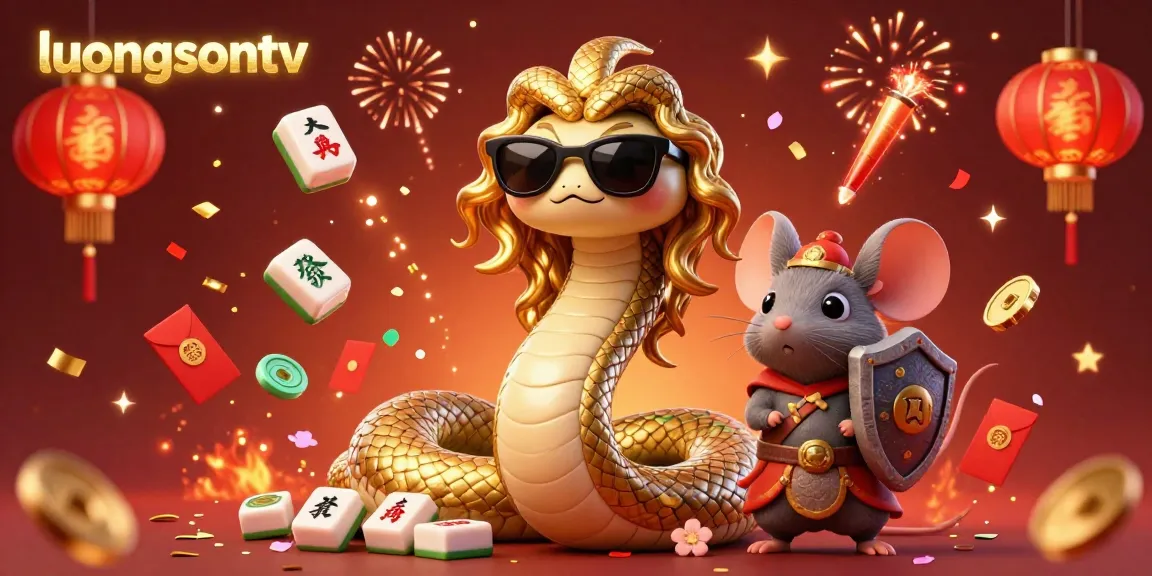 Experience the thrill of gaming with luongsontv featuring Medusa and a warrior mouse in a vibrant 3D casino scene.