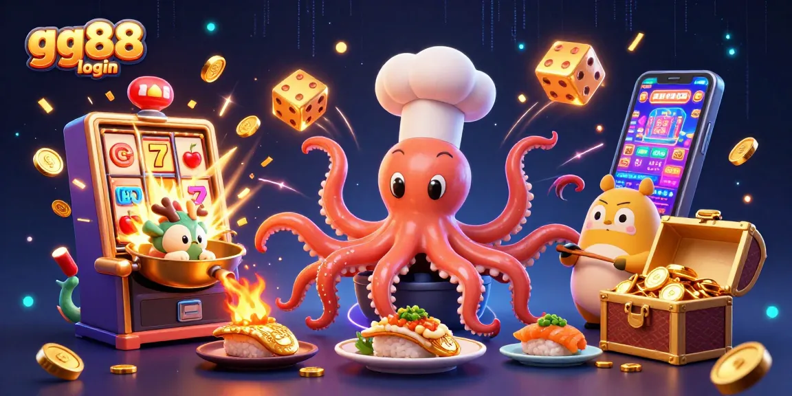 Experience the excitement of gg88 login with vibrant visuals of a 3D cartoon casino scene bursting with action.