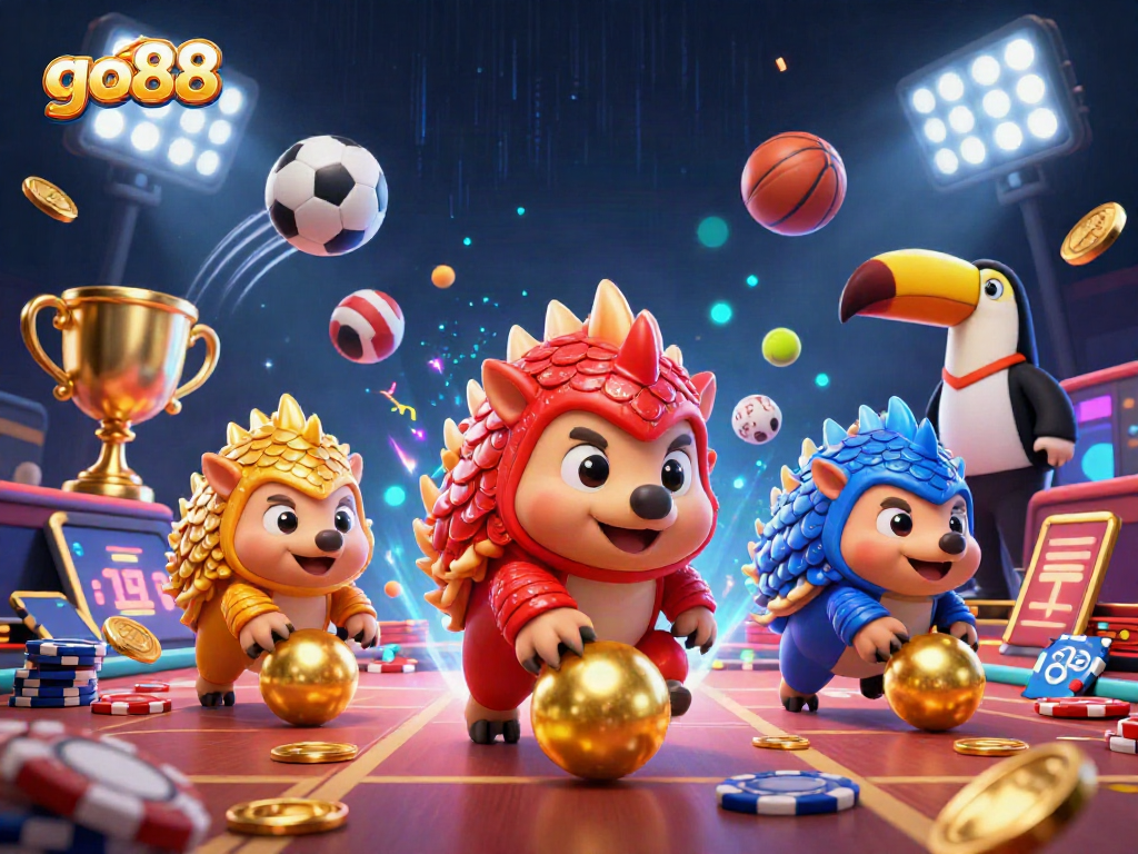 Go88 pangolins rivalry in an exciting casino scene with dynamic betting elements.