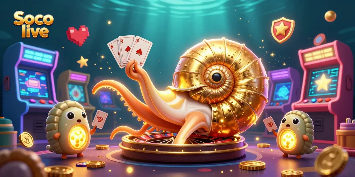 Soco live showcases dynamic game play with a giant nautilus, roulette, and colorful casino elements.