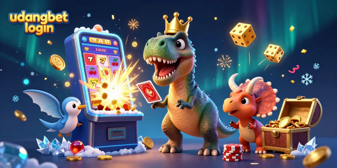 Win big and enjoy gambling with udangbet login in this dynamic casino-themed illustration.