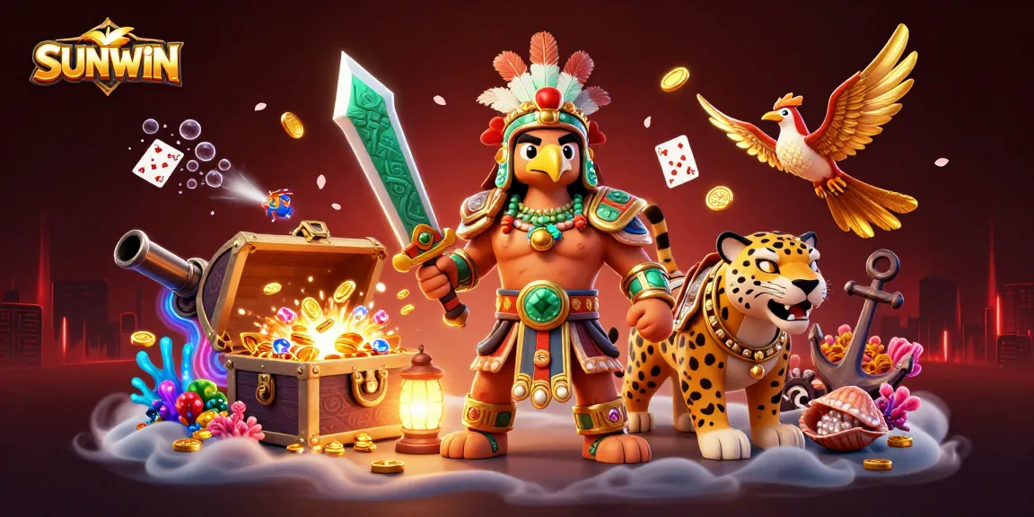 SUNWIN players conquer challenges in a vibrant casino realm filled with treasures, cards, and dynamic gameplay