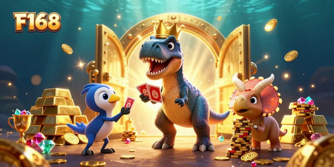 Experience thrilling action at F168 with cartoon dinosaurs and riches of the gaming world.