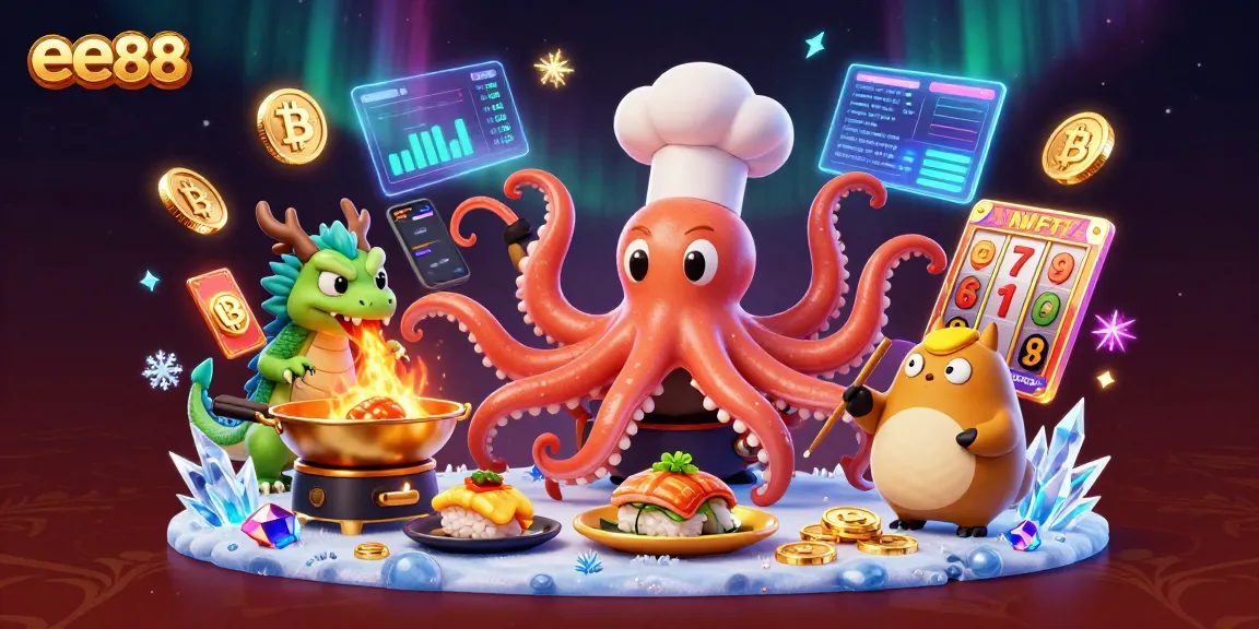 ee88 brings excitement as the sushi chef octopus prepares a feast for gamblers.