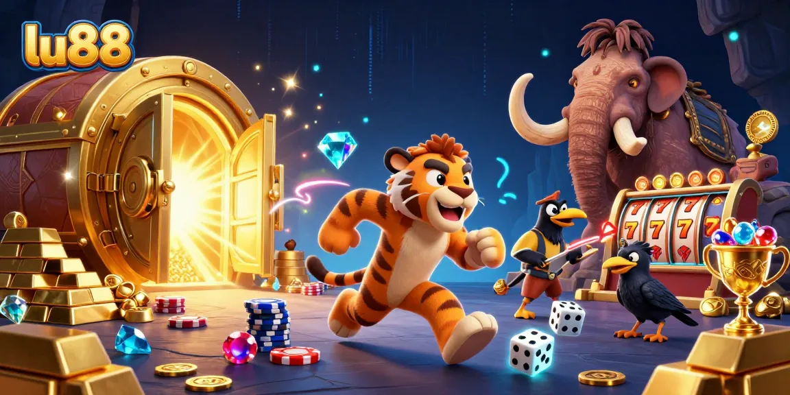 Experience the thrill of lu88 with interactive slot games in a vibrant casino scene.