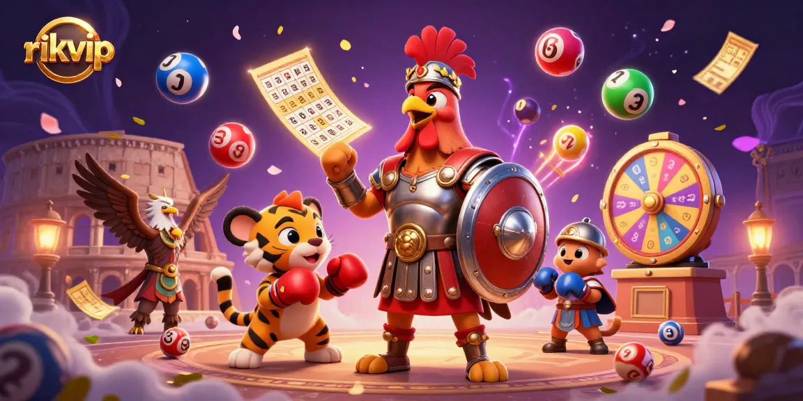 Experience thrilling jackpots and vibrant lottery action at rikvip with a dynamic 3D illustration.