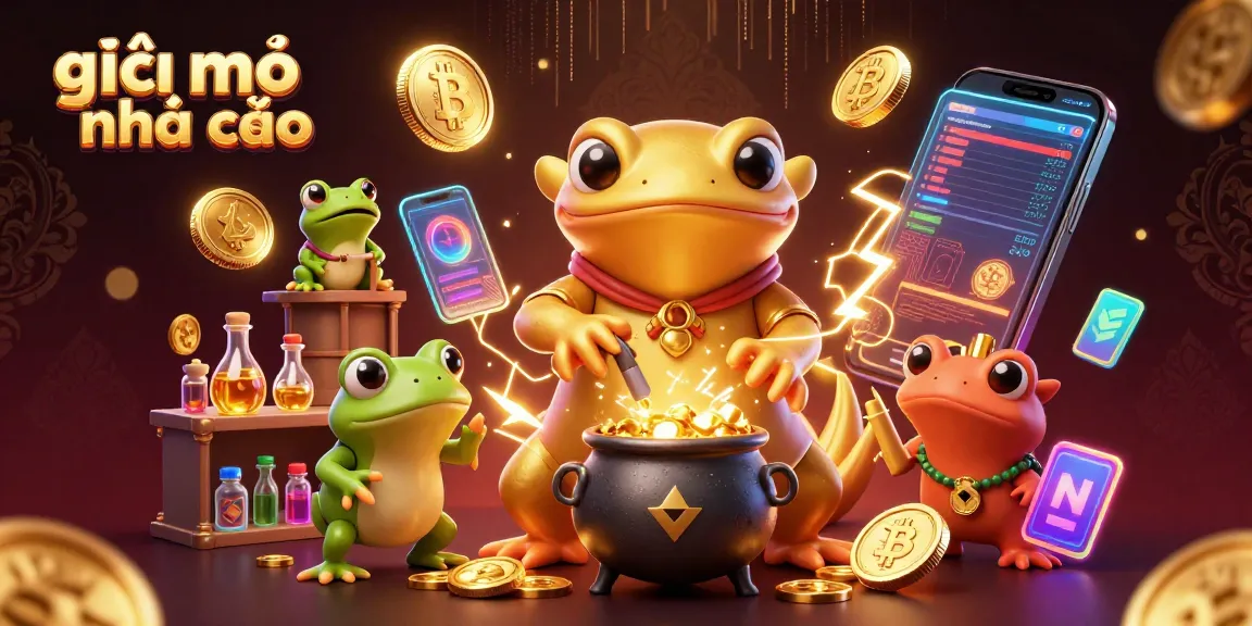 Engage with giải mã nhà cái in a vibrant 3D illustration showcasing digital currency and gambling elements.
