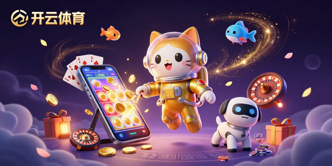 Experience the exciting world of 开云体育 with a thrilling 3D scene of animated characters and dynamic casino elements.