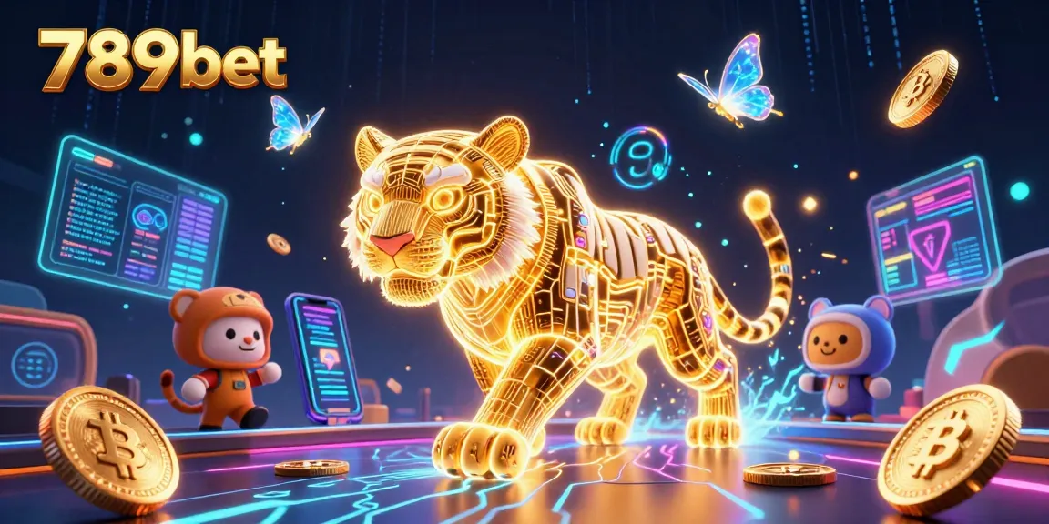 Bet and win big at 789bet with vibrant neon casino action featuring a golden tiger!