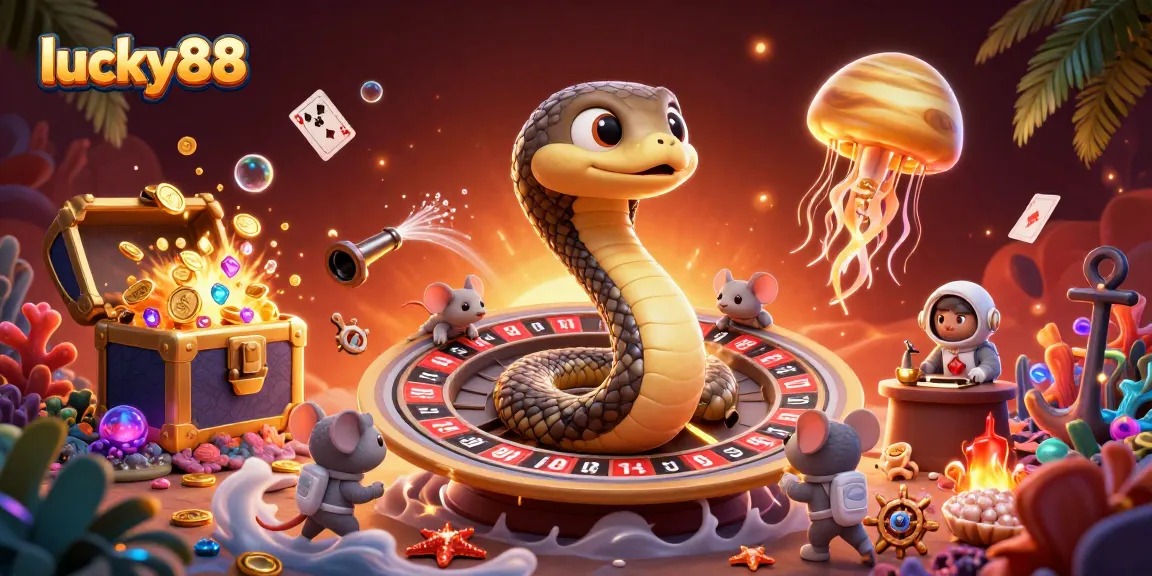 Placing bets at lucky88 on a cosmic roulette wheel surrounded by treasure and adventure.