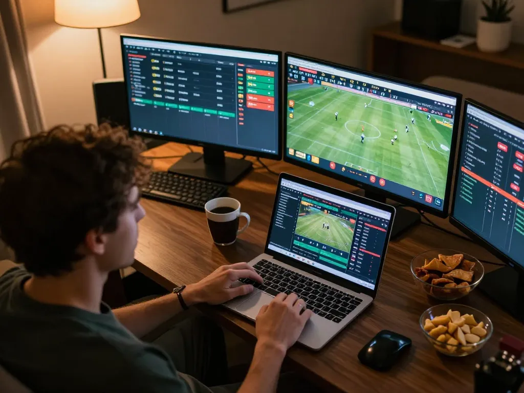 Socolive sports betting interface displayed on a laptop during an exciting home gaming session.
