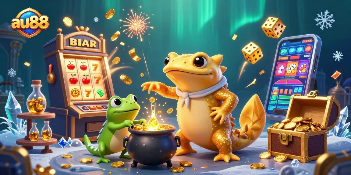 Experience the thrilling world of au88 with 3D cartoon characters creating gold while engaging in lively casino elements.