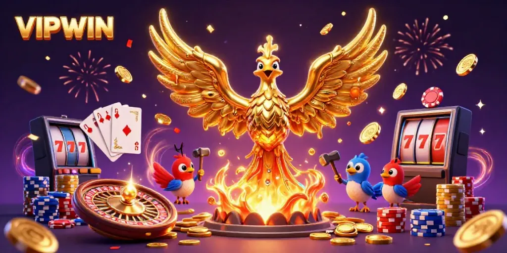 Experience vibrant and golden rewards with VIPWIN's exciting casino elements.