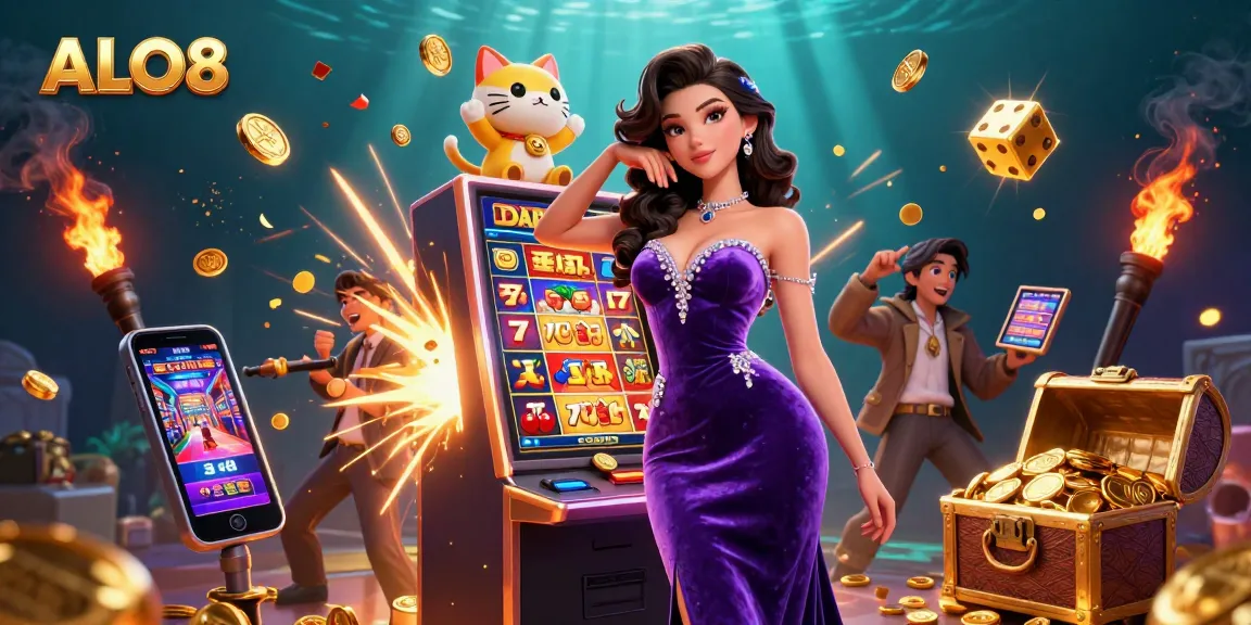 Experience thrilling jackpots at ALO8 with vibrant slot machines and engaging game elements.
