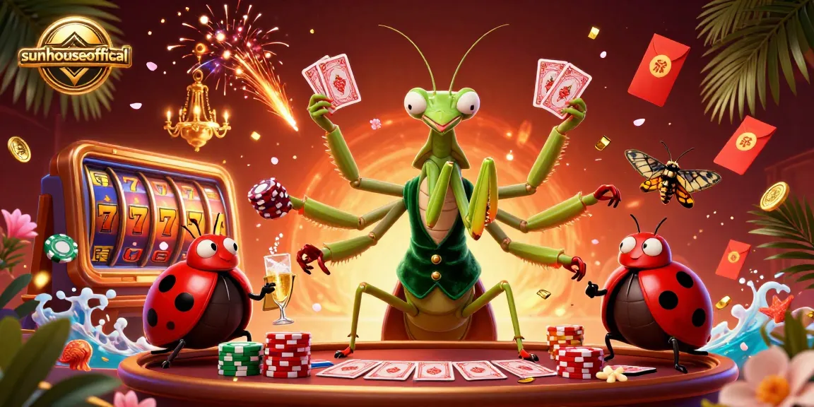 Engage with sunhouseofficial's high-stakes casino action featuring a bustling 3D scene.