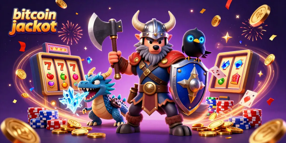 Spin the bitcoin casino jackpot with a Viking warrior, dragon, and coins galore!
