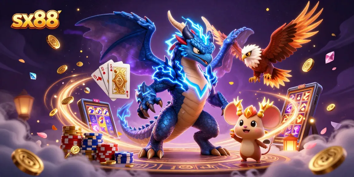 Engage with the vibrant sx88 casino scene of dragon and characters, celebrating the thrill of gaming.