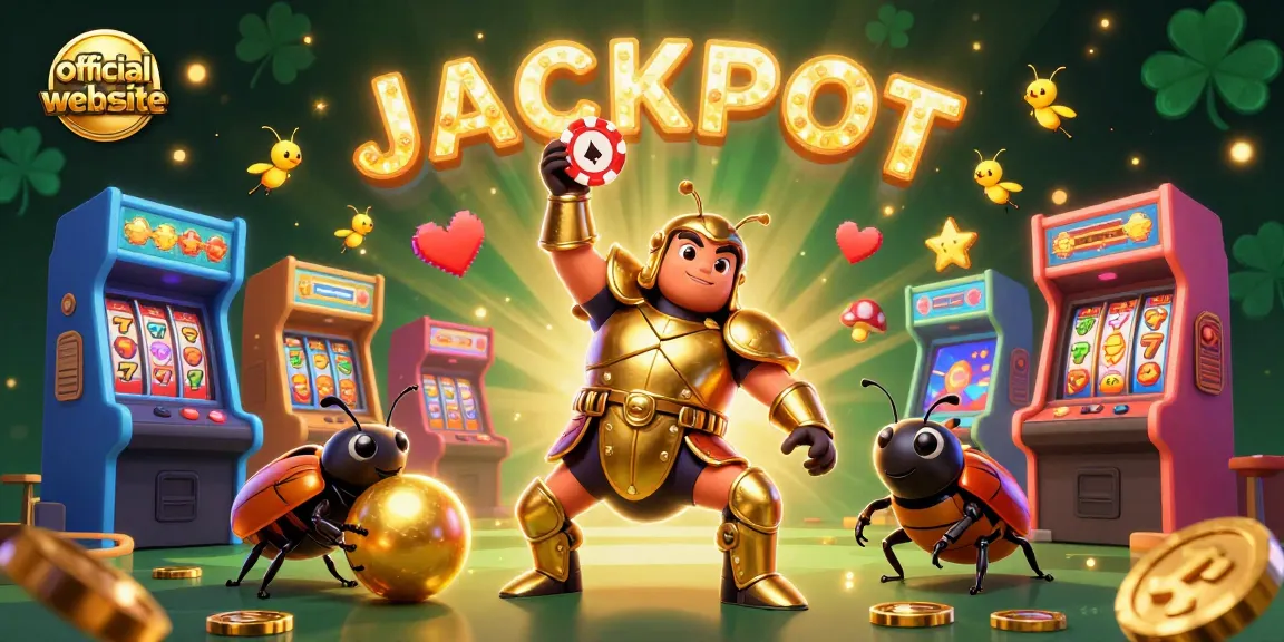 Experience the thrill of winning at the official website with this dynamic gaming illustration.