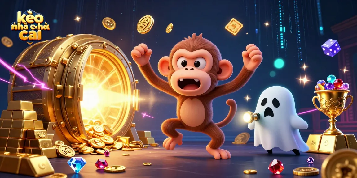 Engage with the spirited world of kèo nhà cái illustrated in a dynamic casino scene featuring playful characters.