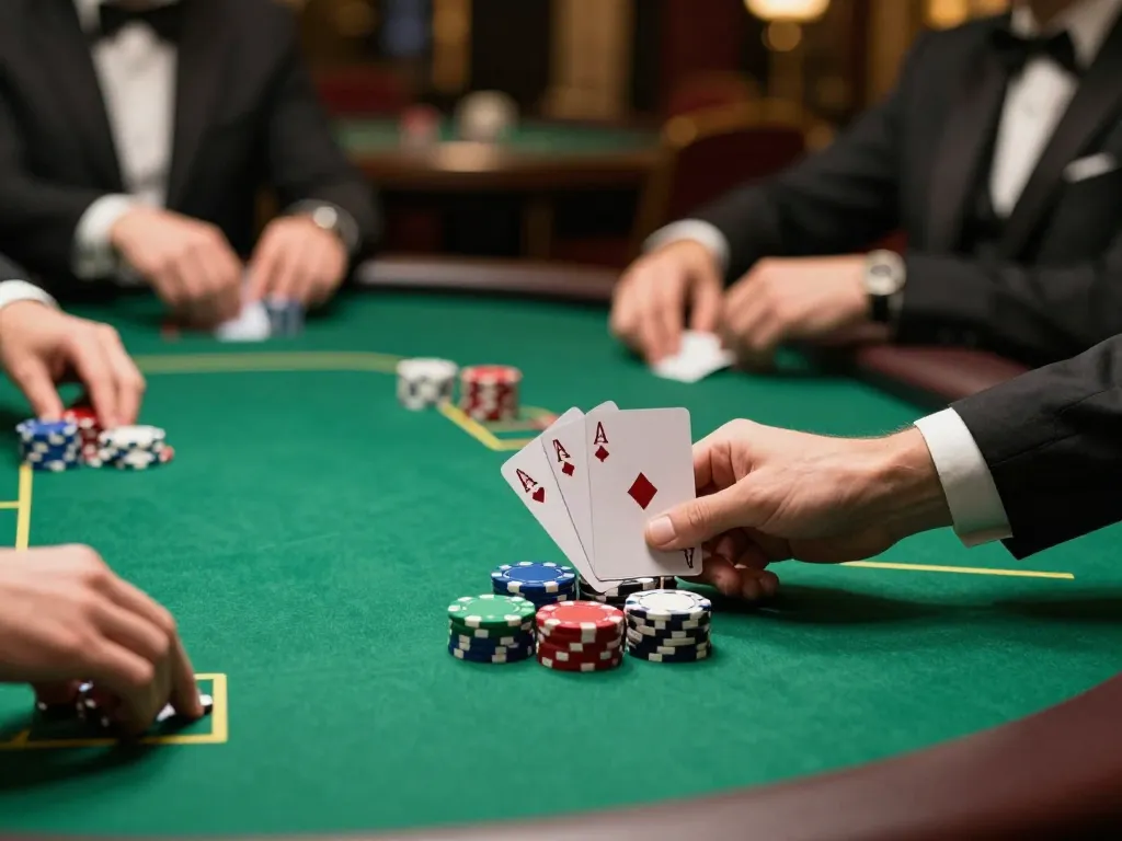 Players enjoying a poker game at 58wiin casino, strategic gameplay visible.