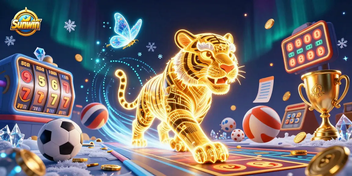Experience the thrills of gambling with Sunwin's vibrant 3D casino scene showcasing dynamic elements.