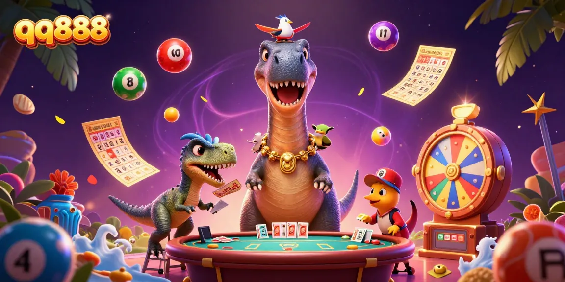 Engage in the exciting world of gambling with qq888 as vibrant lottery balls burst in action.