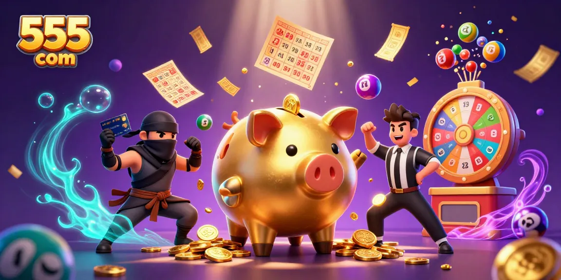 Experience exciting gameplay with 555win com in this vibrant casino-themed digital illustration.