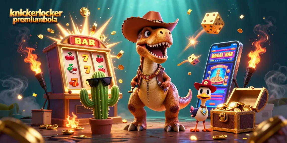 Engage with the vibrant knickerlocker premiumbola scene featuring a T-Rex and exciting casino elements.