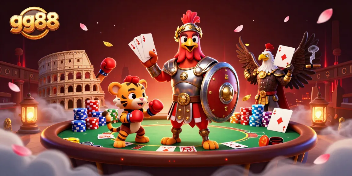 Experience the thrill of gg88 in this dynamic casino scene with intense poker action.
