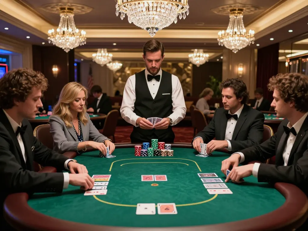 Engaging poker scene at nhà cái gg88 casino with players strategizing and betting.