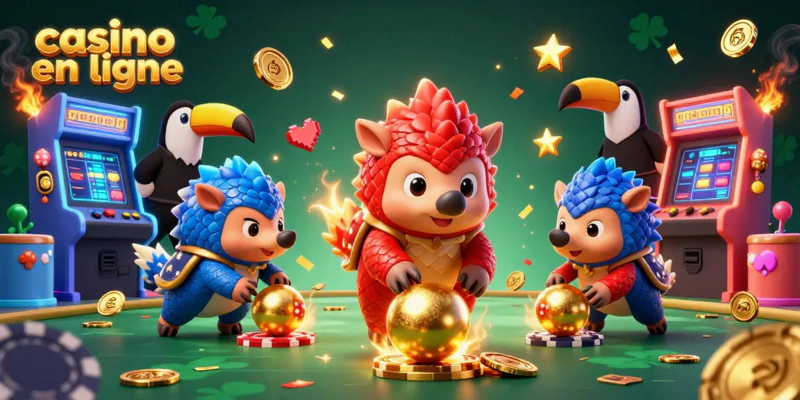 Vivez l'excitation du casino en ligne avec des pangolins rivaux dans un jeu de bowling de jetons.