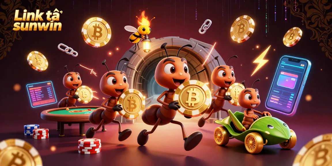 Engage with the exciting Link tải sunwin experience featuring a heist by ants in a casino backdrop.