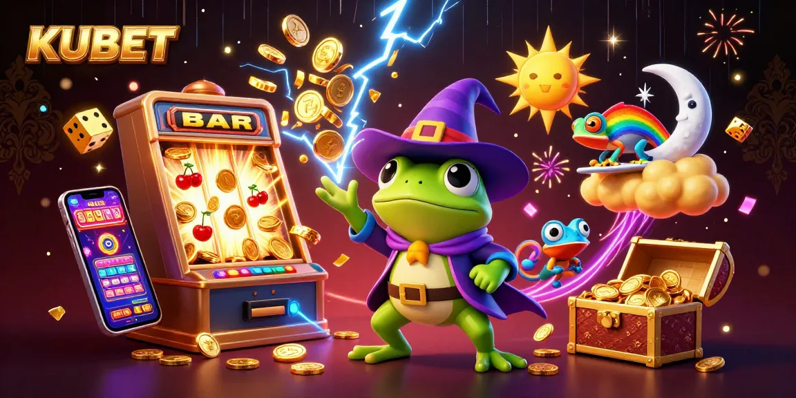 KUBET Casino offers a vibrant gaming experience with golden coins, lively characters, and dynamic elements of fortune.
