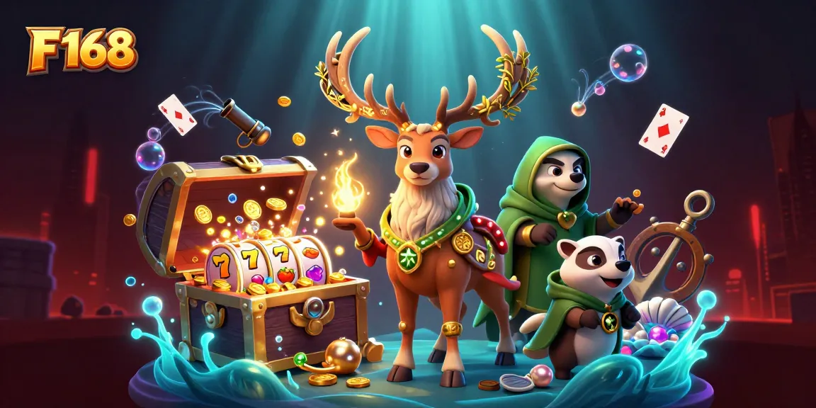 Experience thrilling gameplay at F 168 with dynamic slots, golden treasure, and vibrant characters.