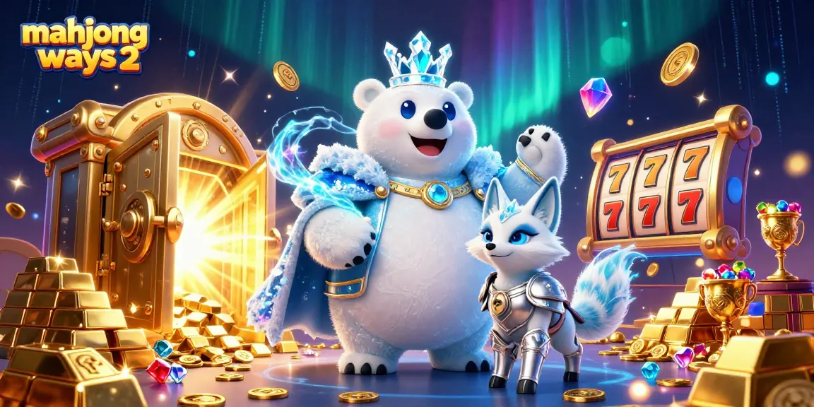 Engage at mahjong ways 2 with vibrant casino elements featuring a cartoon ice king and treasures.